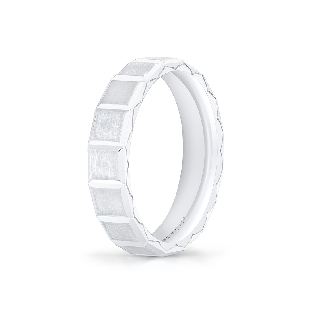 Fluted Shell Geometric Brushed Mens Band - Benedict