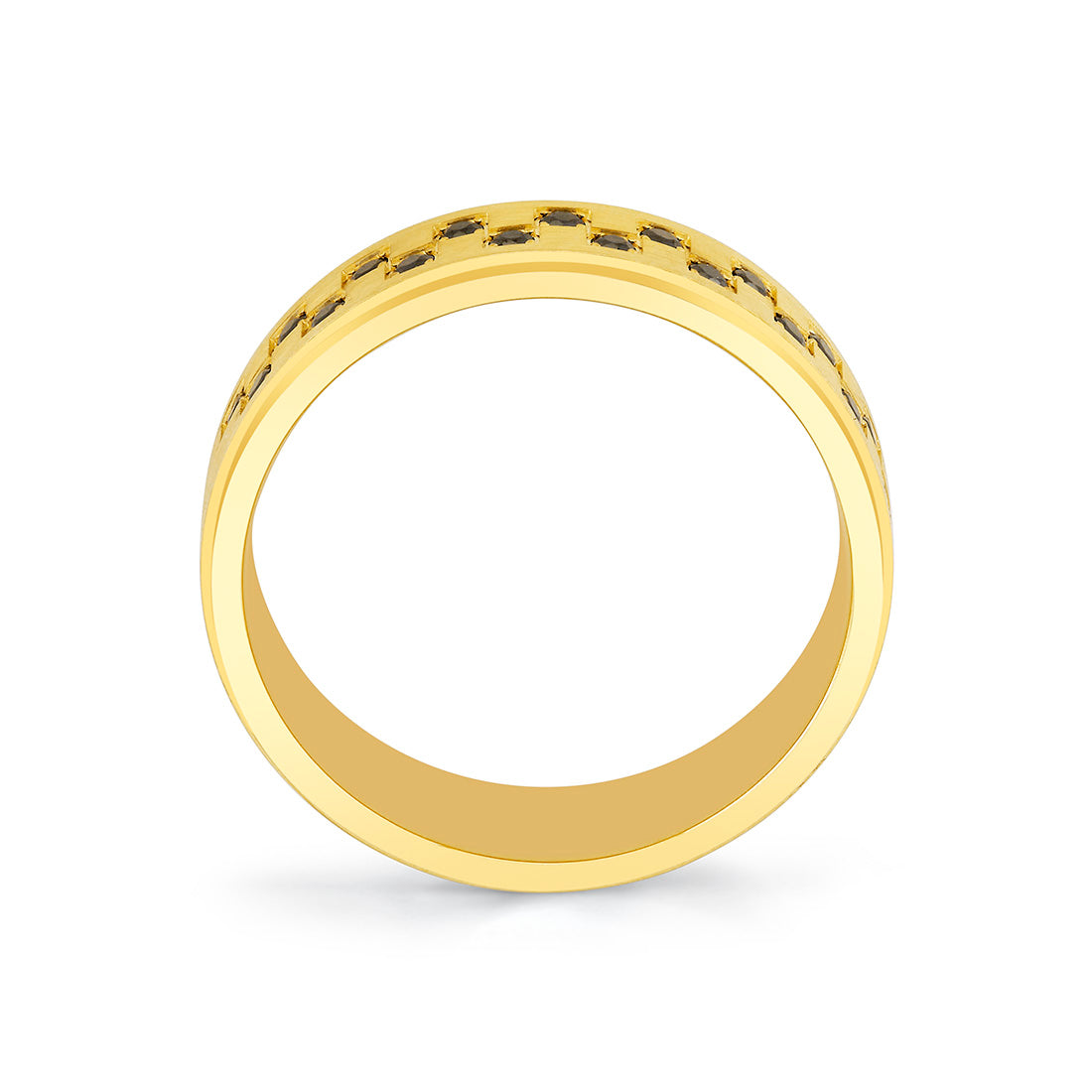 Heritage Brushed Black Diamond Mens Band - Beau
