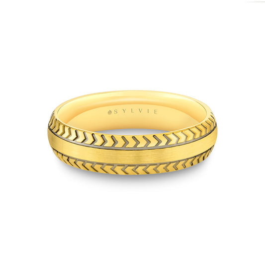Shell Apex Engraved Mens Band - Felix