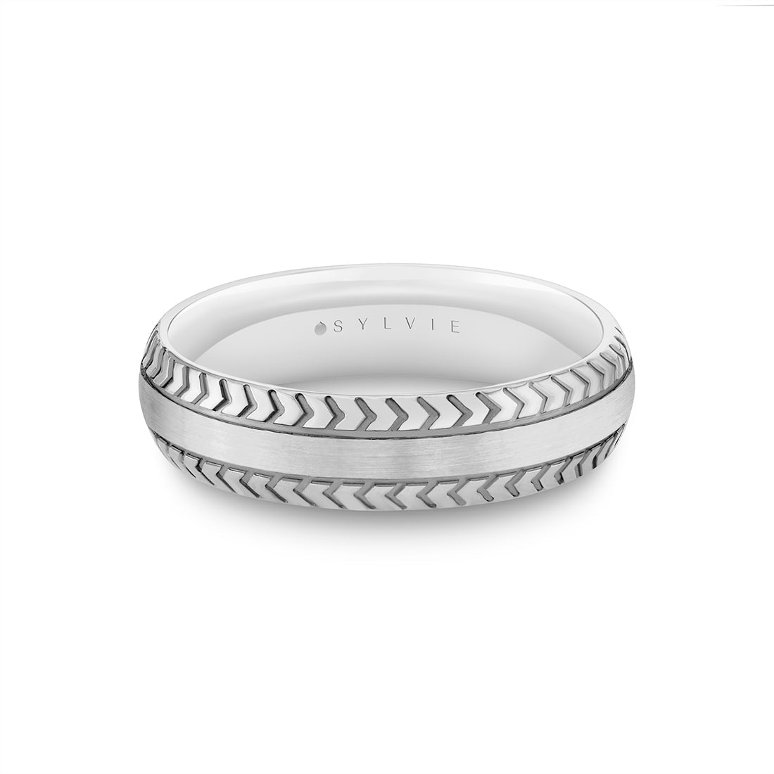 Shell Apex Engraved Mens Band - Felix