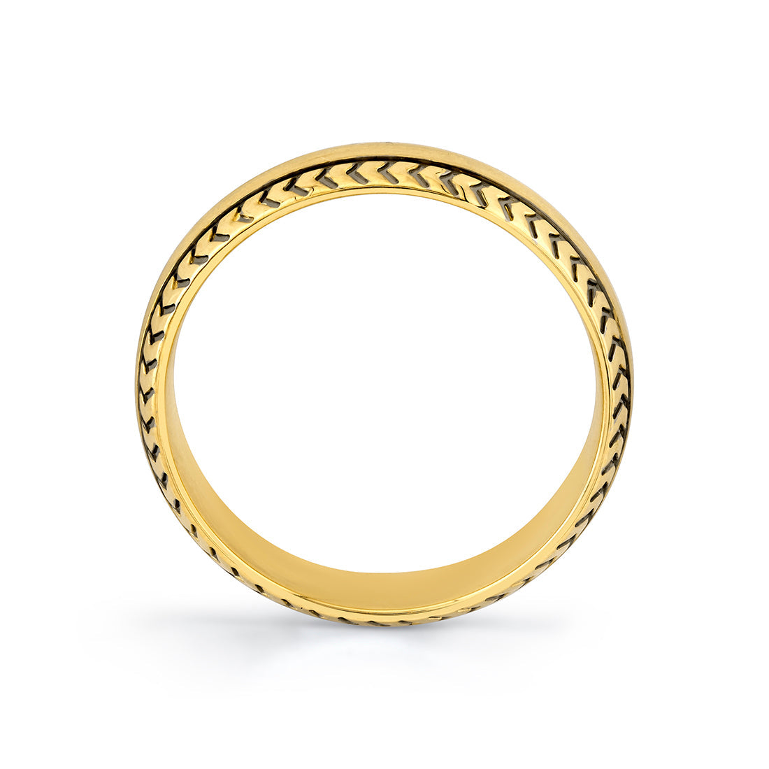 Shell Apex Engraved Mens Band - Felix