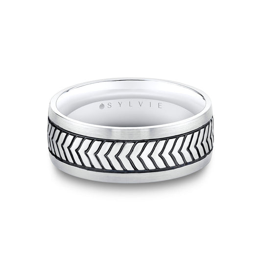 Shell Apex Engraved Mens Band - Graham