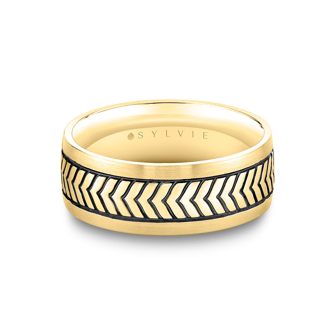 Shell Apex Engraved Mens Band - Graham