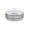 Shell Apex Engraved Mens Band - Graham