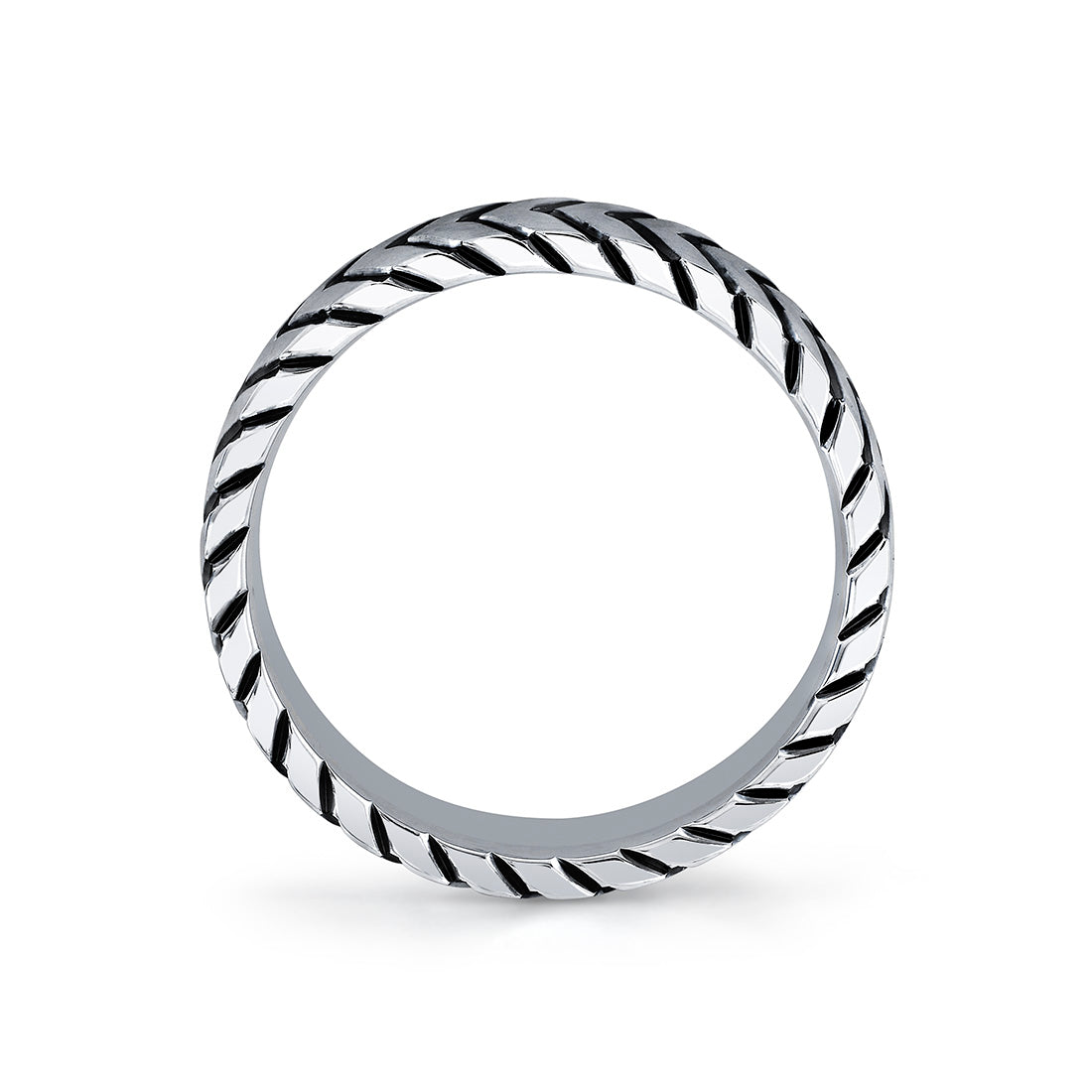 Shell Apex Engraved Mens Band - Myles