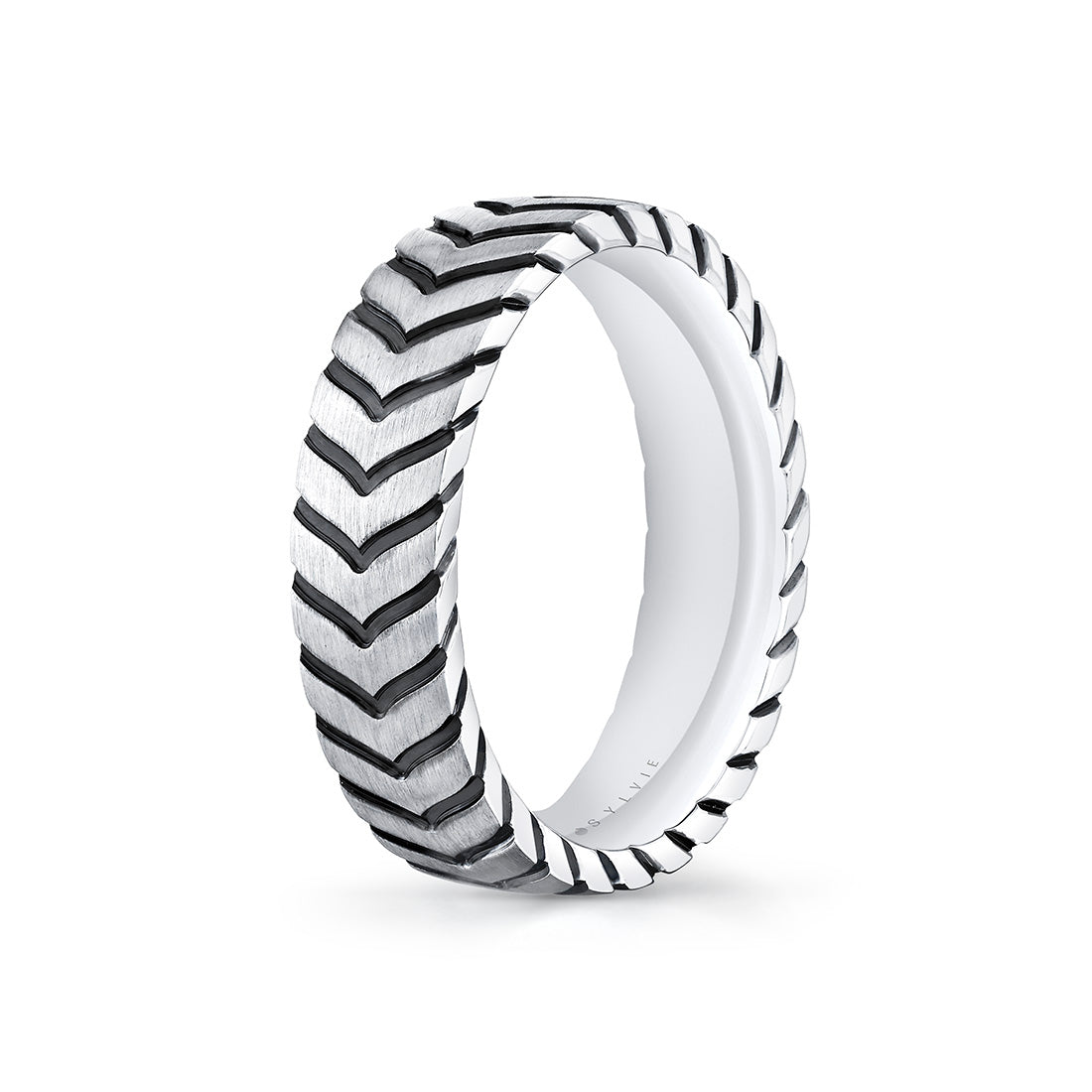 Shell Apex Engraved Mens Band - Myles