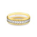 Shell Apex Two Tone Engraved Mens Band - Quincy