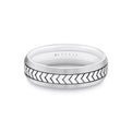 Shell Apex Two Tone Engraved Mens Band - Quincy