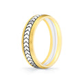 Shell Apex Two Tone Engraved Mens Band - Quincy