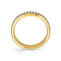 Shell Apex Two Tone Engraved Mens Band - Quincy