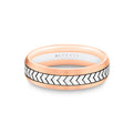 Shell Apex Two Tone Engraved Mens Band - Quincy