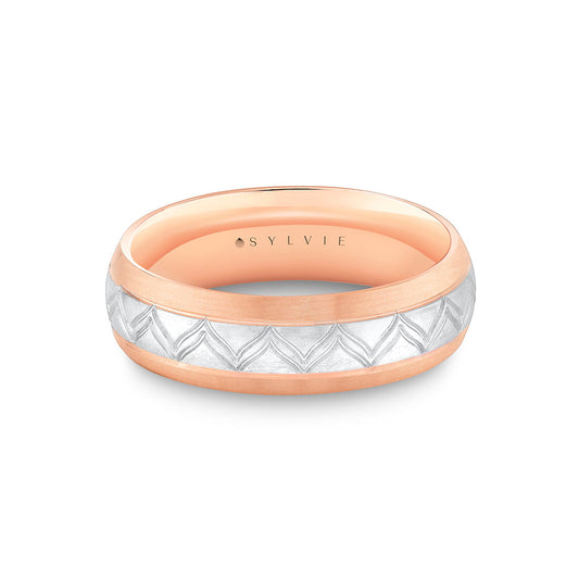Shell Ascend Two Tone Summit Mens Band - Sterling