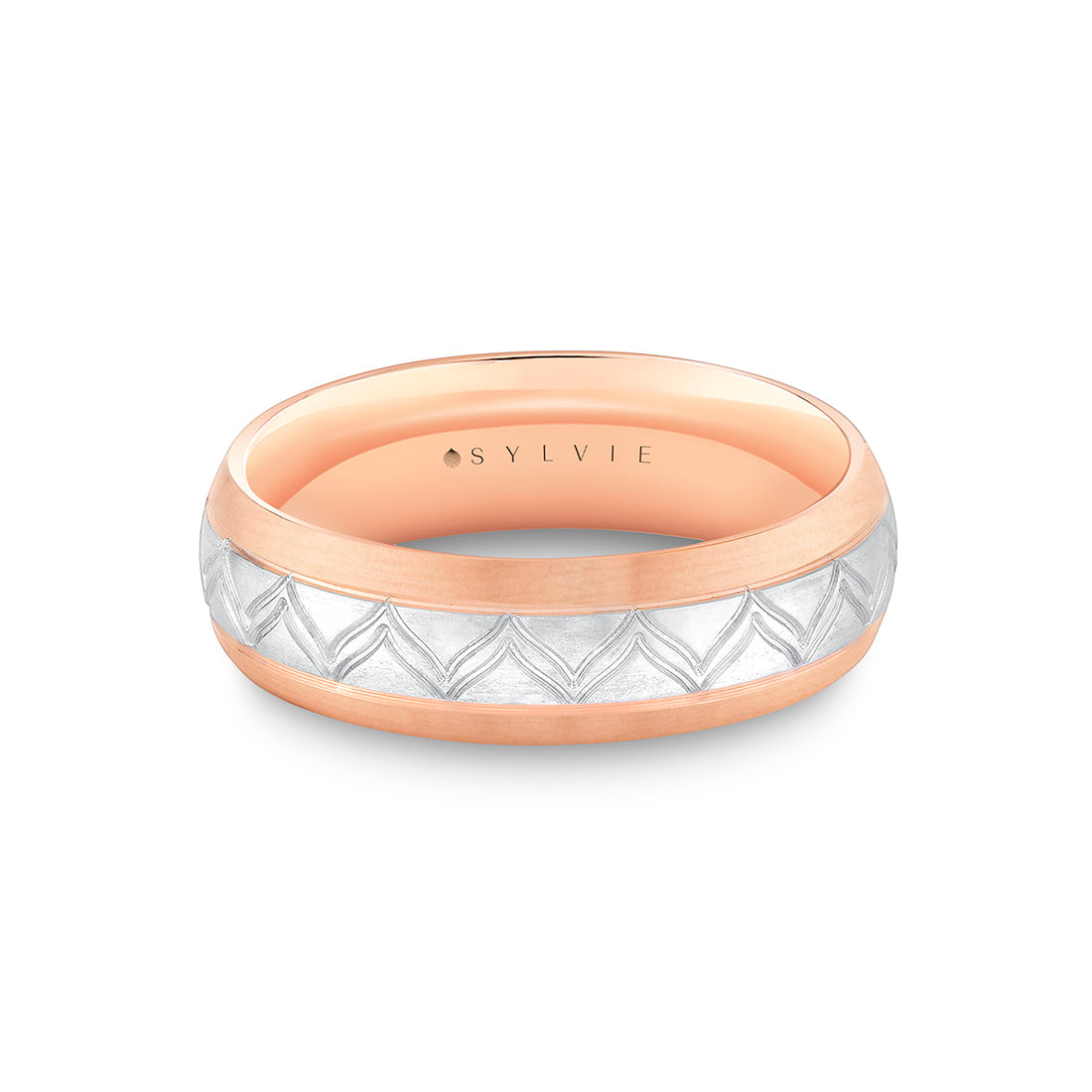 Shell Ascend Two Tone Summit Mens Band - Sterling