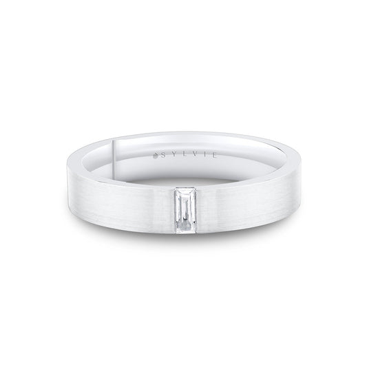 Legacy Shell Brushed Baguette Mens Band - Beckham