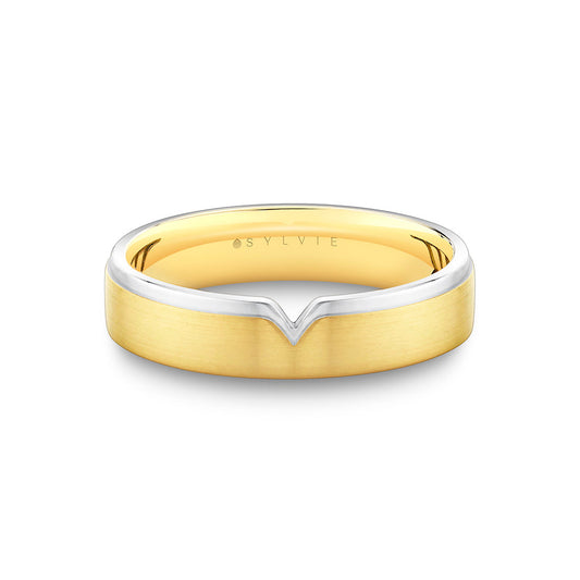 Shell Iconelle Two Tone Mens Band with Shell Tip Accent - Hugo