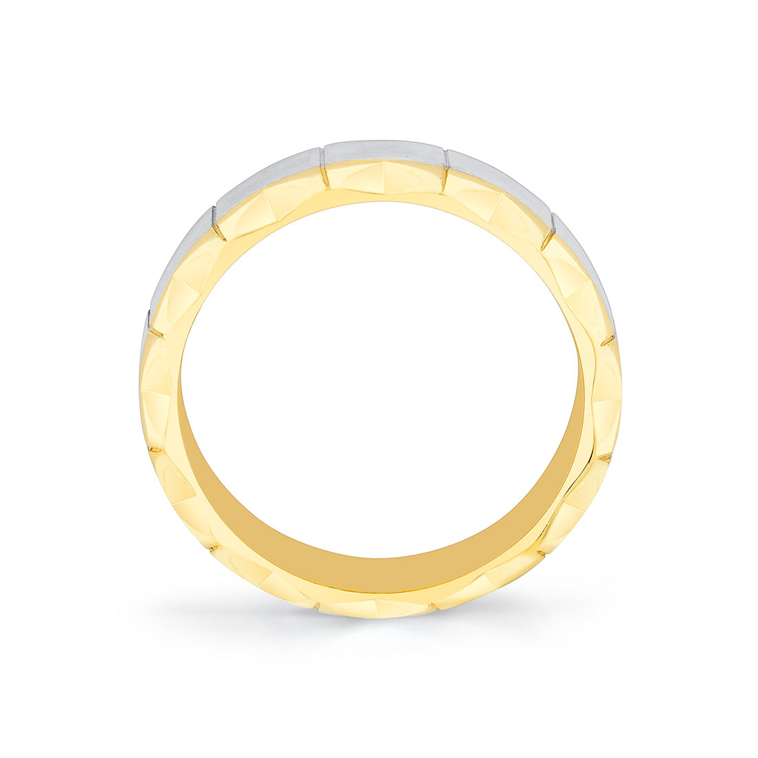 Fluted Shell Two Tone Brushed Mens Band - Francis