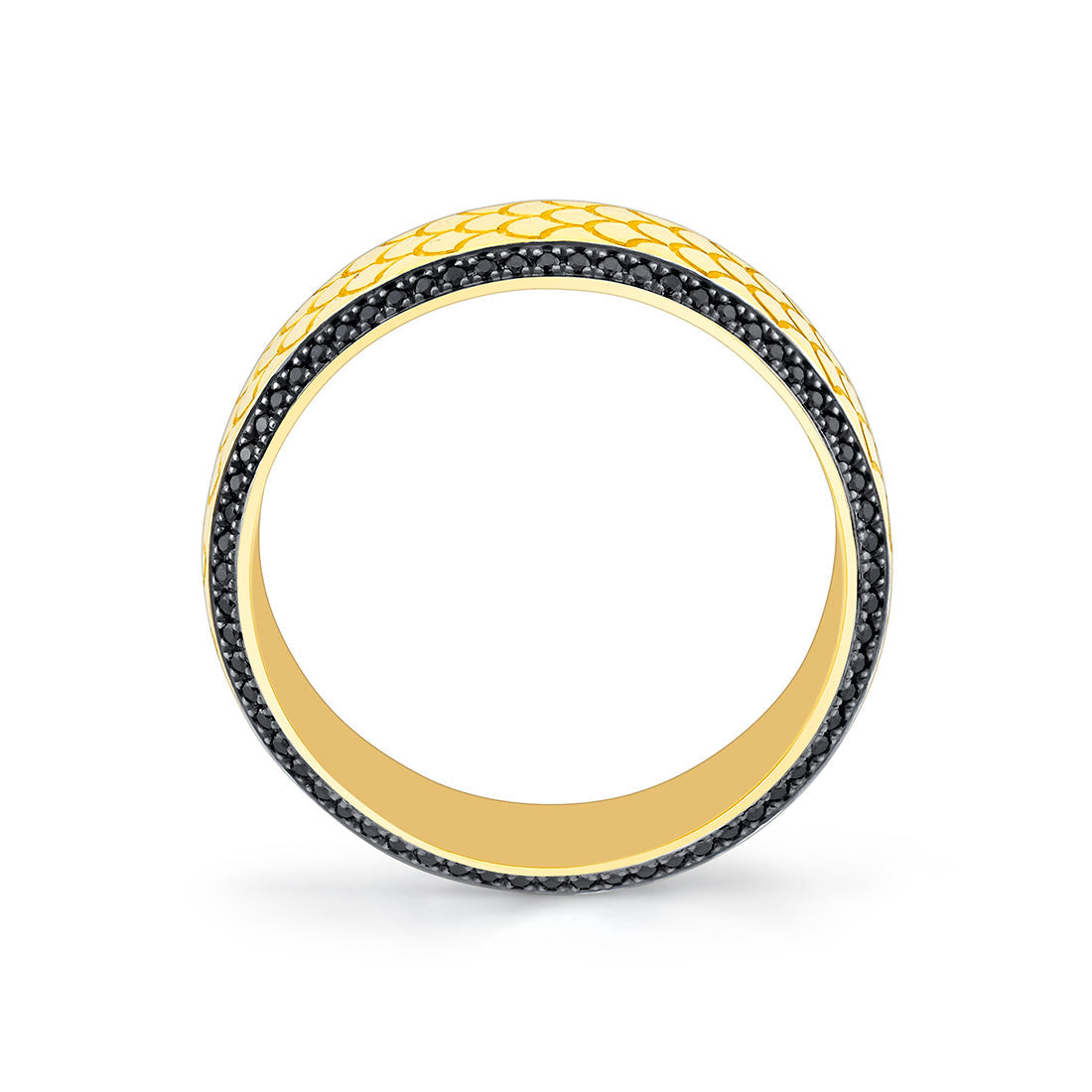 Heritage Engraved Black Diamond Mens Band - Damian