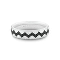 Shell Ascend Two Tone Mens Band with Black Diamonds - Paxton