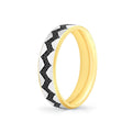 Shell Ascend Two Tone Mens Band with Black Diamonds - Paxton
