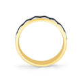 Shell Ascend Two Tone Mens Band with Black Diamonds - Paxton