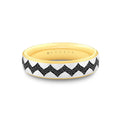 Shell Ascend Two Tone Mens Band with Black Diamonds - Paxton