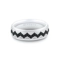 Shell Ascend Two Tone Mens Band with Black Diamonds - Vincent