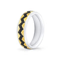 Shell Ascend Two Tone Mens Band with Black Diamonds - Vincent