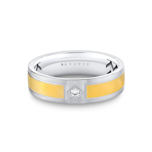 Shell Ascend Two Tone Brushed Mens Band - Finn