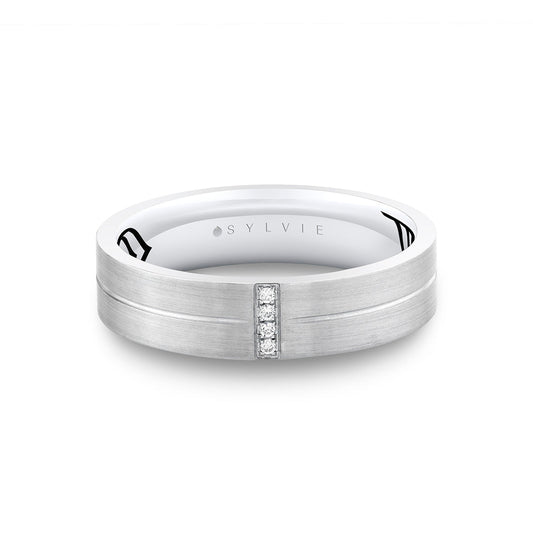 Shell Apex Brushed Diamond Mens Band - Knox