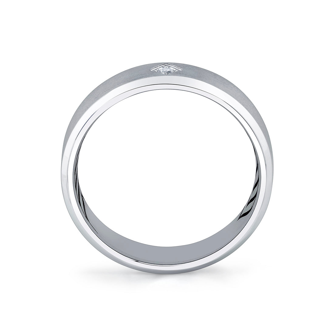 Shell Apex Brushed Diamond Mens Band - Lucien