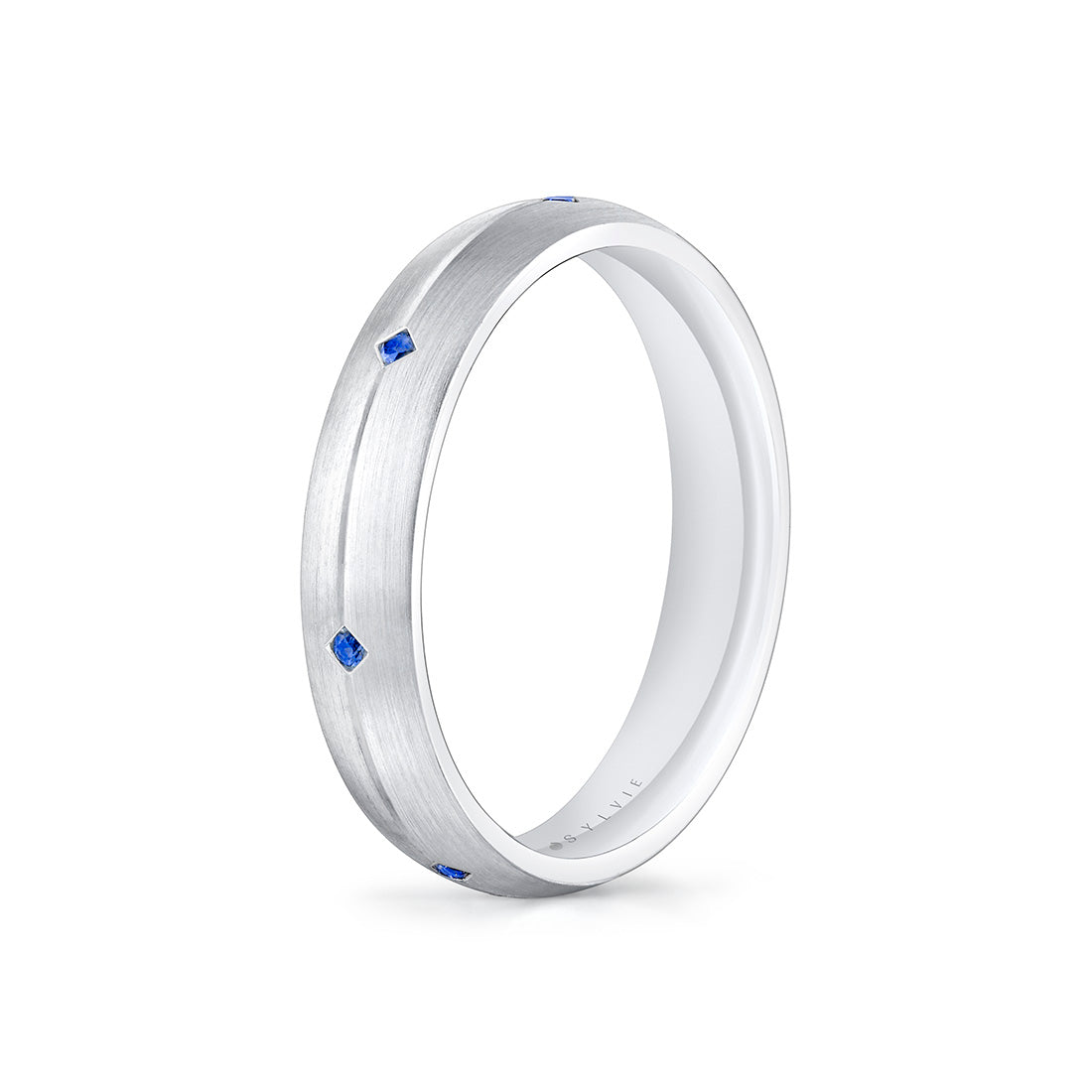 Heritage Brushed Sapphire Mens Band - Omar