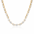 Yellow Gold Mixed Shape Natural Diamond Riviera