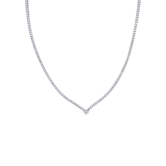 V Shaped Diamond Tennis Necklace