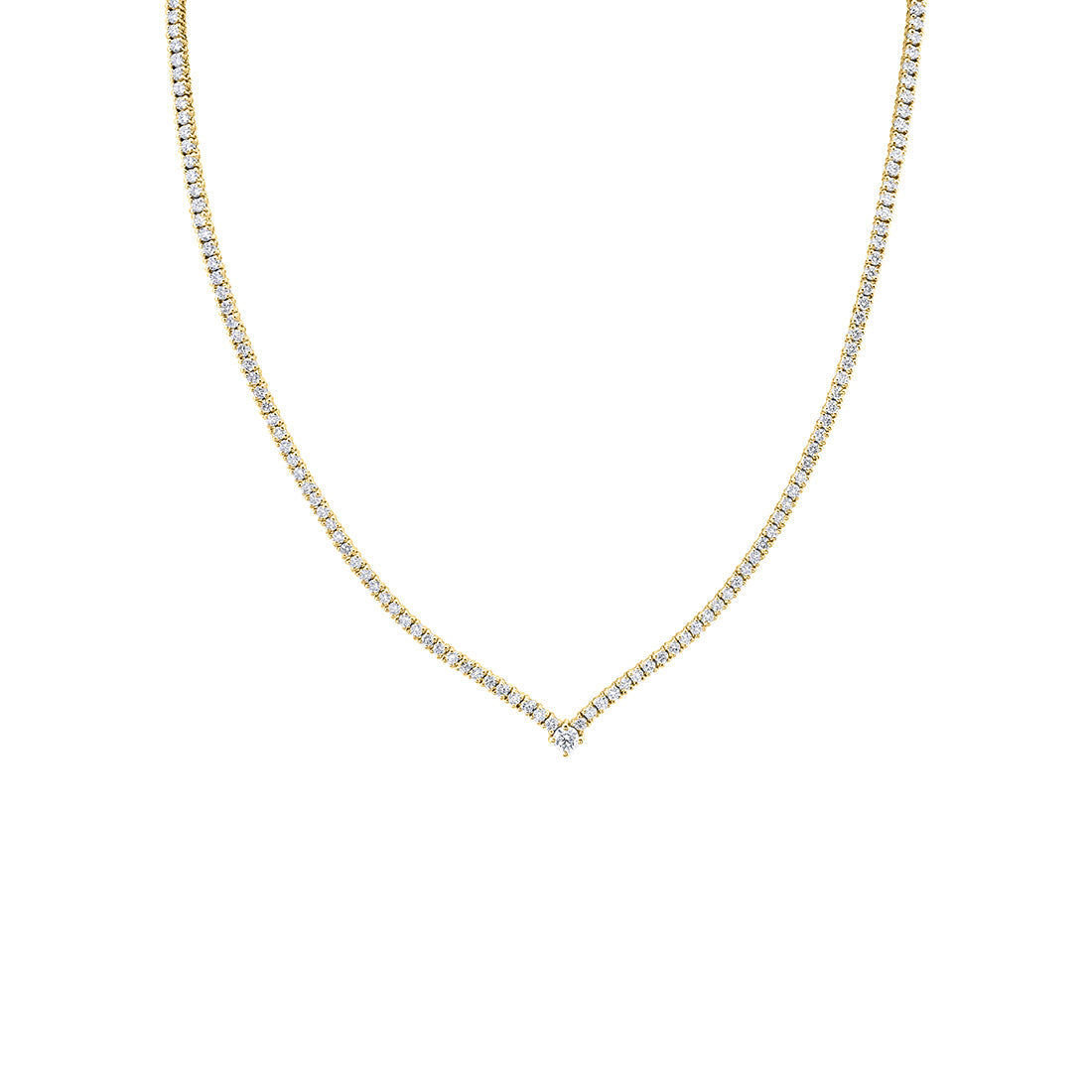 V Shaped Diamond Tennis Necklace