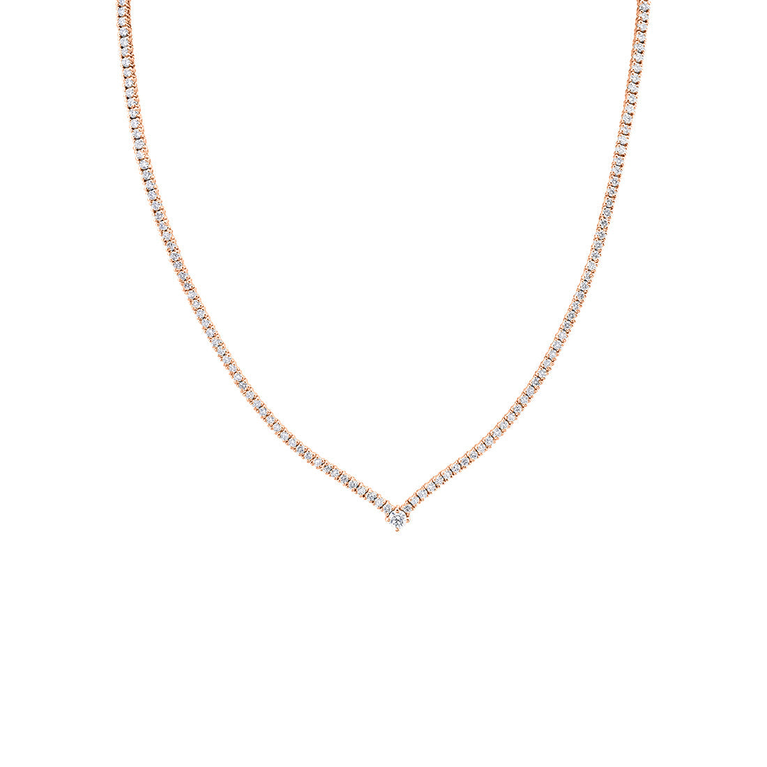 V Shaped Diamond Tennis Necklace