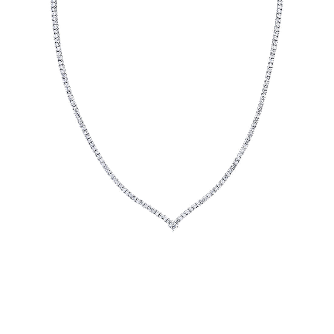 V Shaped Diamond Tennis Necklace