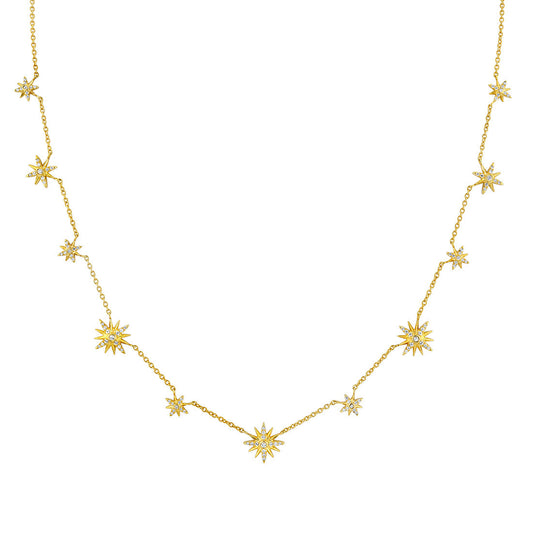 Solaz Sun Bursts Diamond Choker Necklace