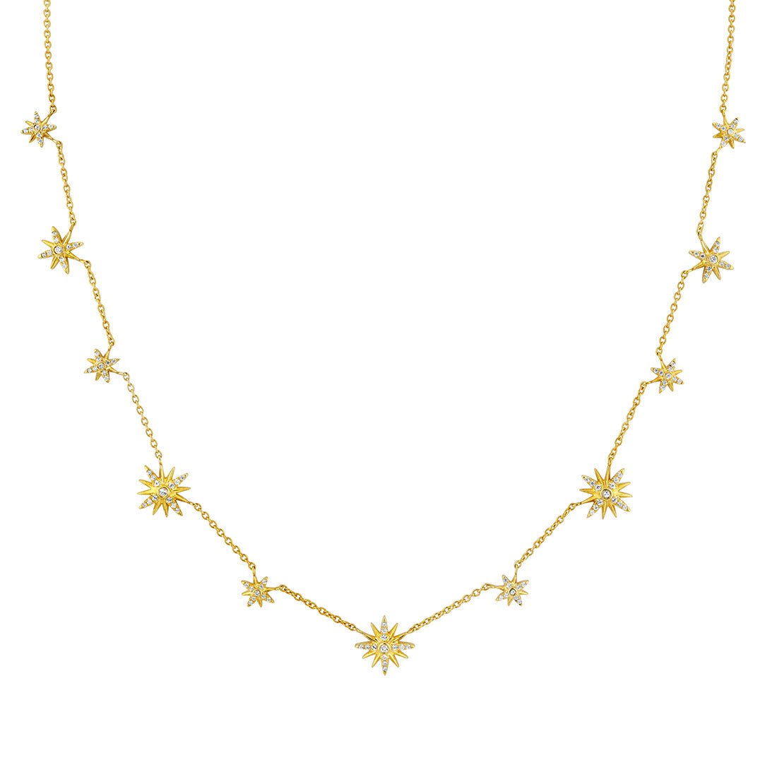 Solaz Sun Bursts Diamond Choker Necklace