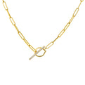 Shell Heritage Paperclip Diamond Toggle Necklace