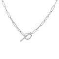 Shell Heritage Paperclip Diamond Toggle Necklace