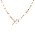 Shell Heritage Paperclip Diamond Toggle Necklace