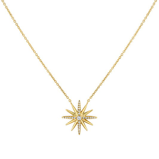 Solaz Sun Burst Diamond Necklace