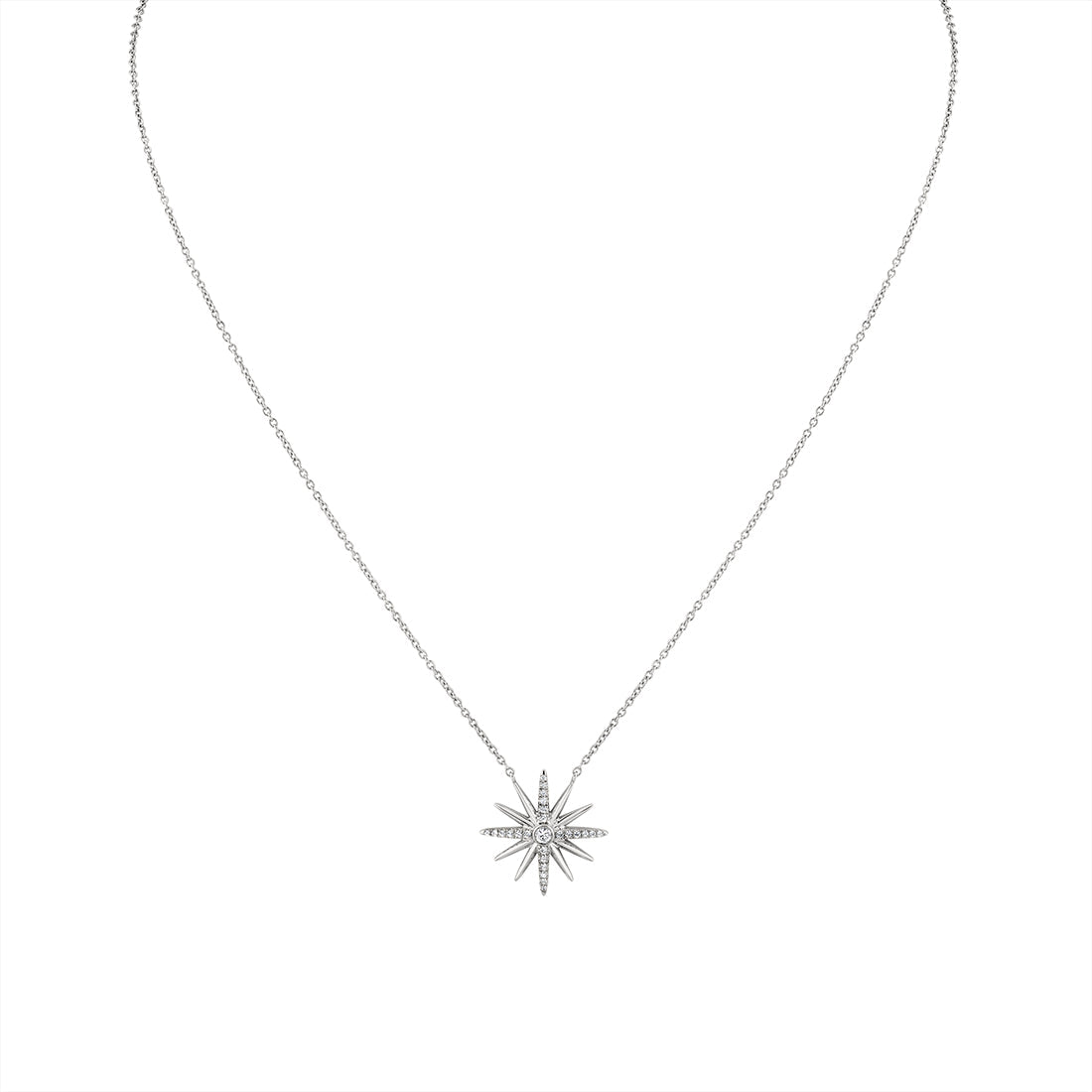 Solaz Sun Burst Diamond Necklace