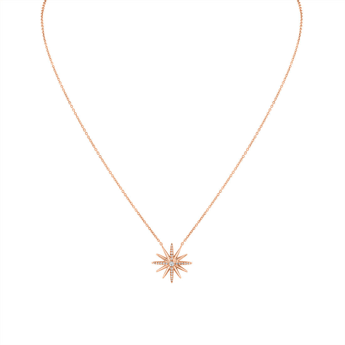 Solaz Sun Burst Diamond Necklace