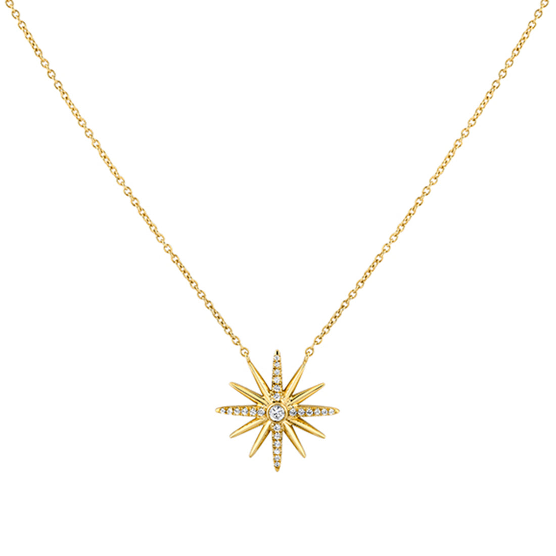 Solaz Sun Burst Diamond Necklace