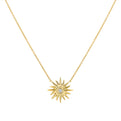 Solaz Sun Bezel Shell Diamond Necklace