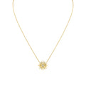 Solaz Sun Bezel Shell Diamond Necklace