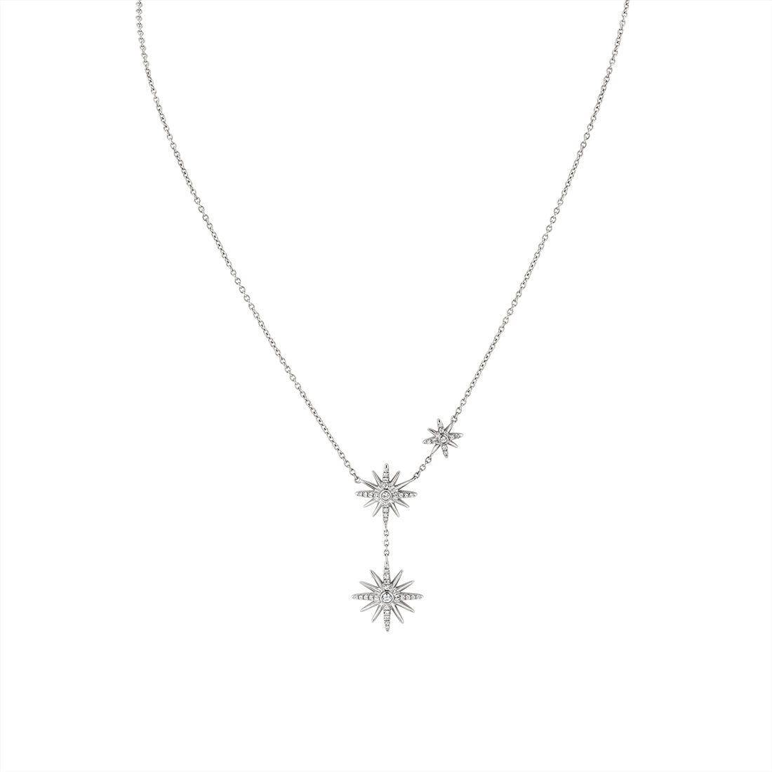 Solaz Spaced Sun Bursts Diamond Necklace