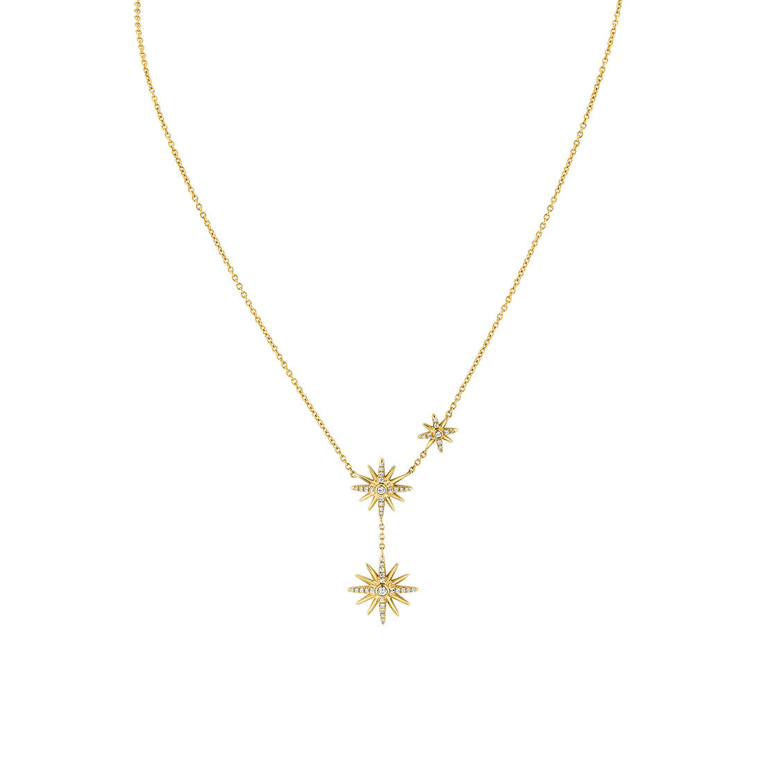 Solaz Spaced Sun Bursts Diamond Necklace
