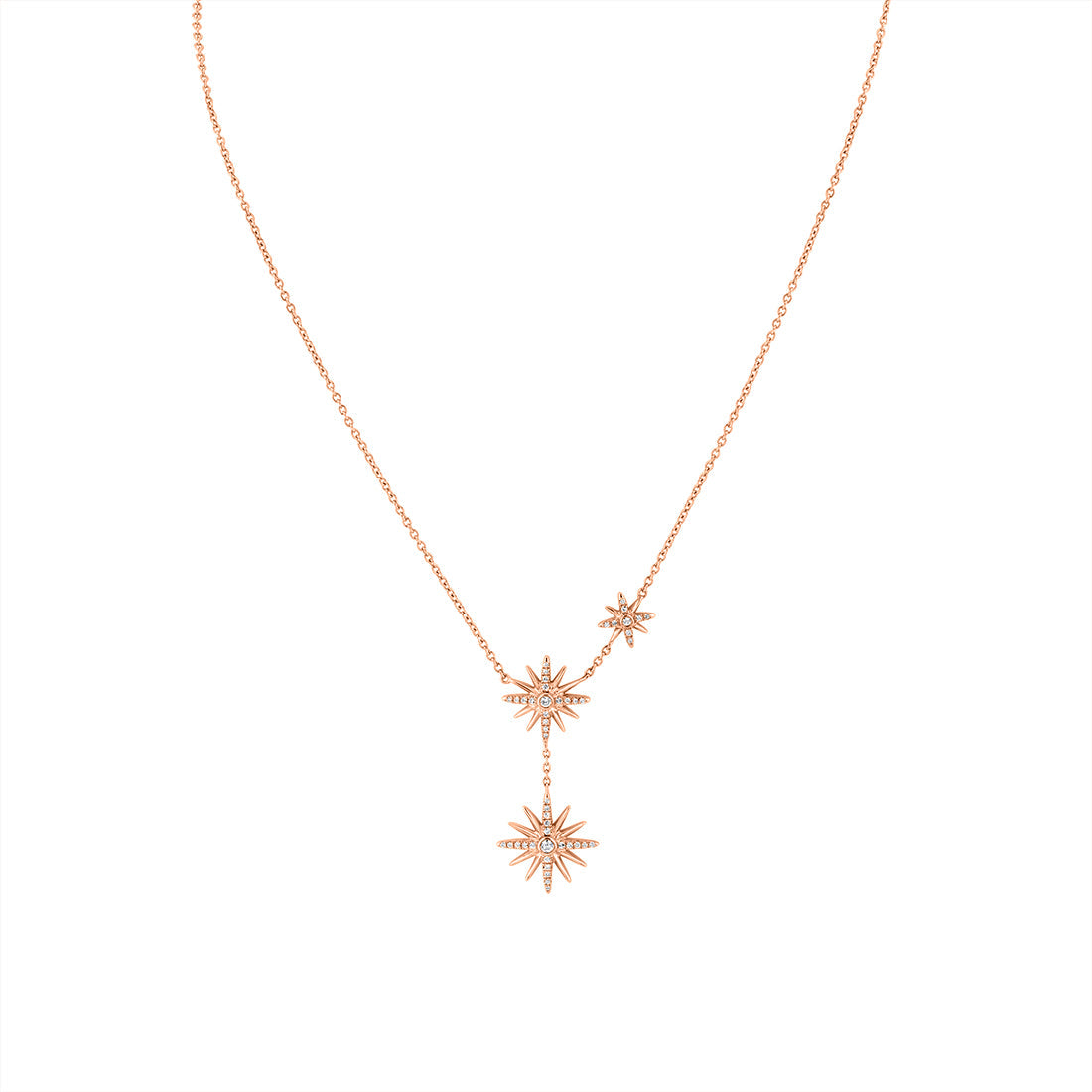 Solaz Spaced Sun Bursts Diamond Necklace